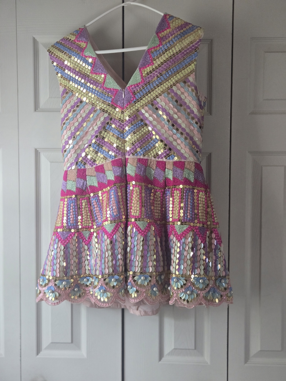 Papa Dont Preach Womens Multicolor Sequin Party Dress - Picture 2 of 5